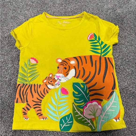 Mini Boden Jungle Tiger Appliqué Shirt Sz 6-7 - Picture 2 of 5